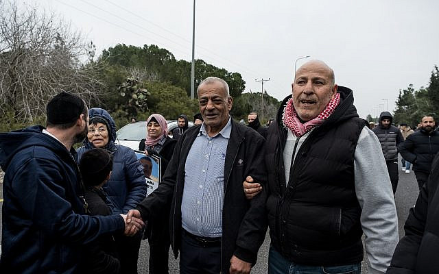 Ali Dabidat at the march in Sachnin yesterday. Photo Credit: Moshe Shalit