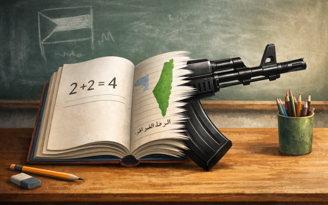 Metaphorical illustration of indoctrination in Palestinian schools (Photo generated with ChatGPT)