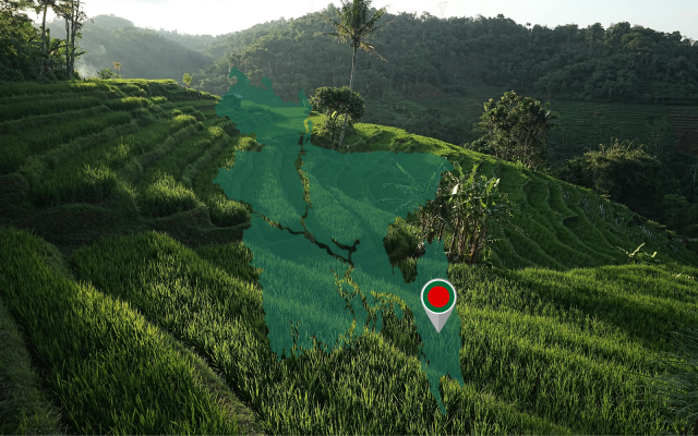 The Chittagong Hill Tracts, a strategically sensitive region bordering India’s northeast, where geography, armed activity, and regional security concerns intersect. Illustration created by the author using Canva-licensed design elements and permitted for free commercial use.