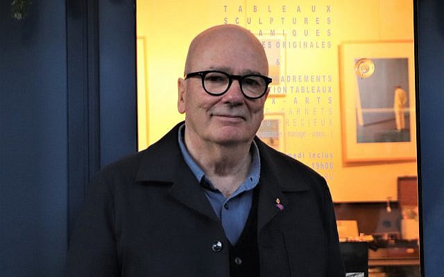 Artist Christian Richer in front of the Corinne Le Monnier Gallery, Le Havre, France. Photo: Simone Suzanne Kussatz / ARETE