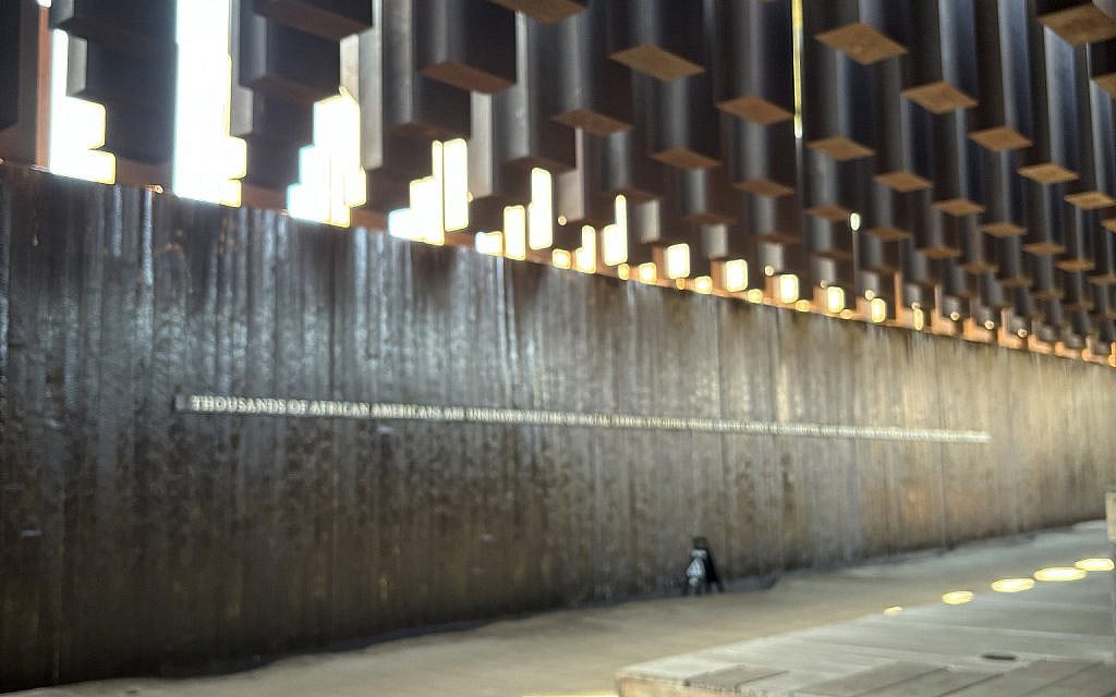 Echoes of Yad Vashem: In memorializing the nameless, some of the 800 hanging monuments at The National Memorial for Peace and Justice list sites and dates of lynchings and "Unknown" for the victims whose names could not be documented. Photo: Gary Rosenblatt