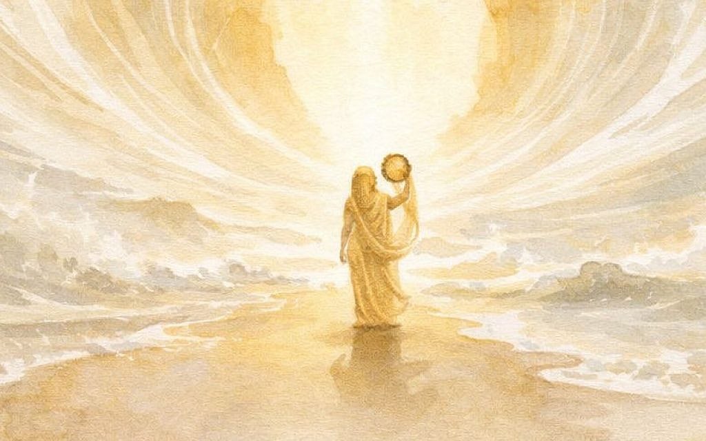 Miriam, at the splitting of the sea. (courtesy)