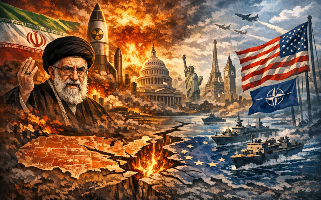 Islamic Regime vs the West (Photo generated with ChatGPT)
