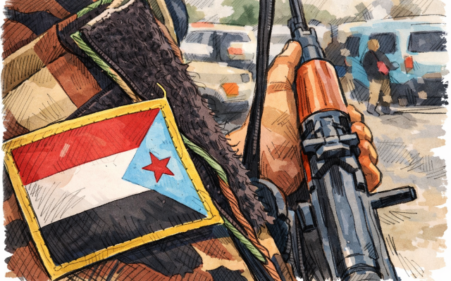 Sketch of a fighter's patch from the Southern Transitional Council (STC)