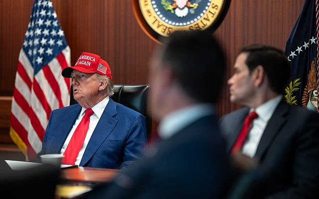 President Donald Trump and his national security team meet in the Situation Room of the White House, Saturday, June 21, 2025. (Official White House Photo by Daniel Torok)