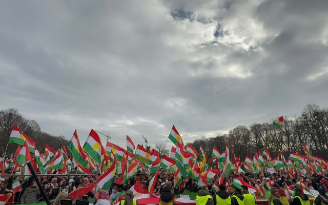 The Kurdish diaspora members in Bonn demonstrate for statehood. This image is used with permission from the rally organizer.