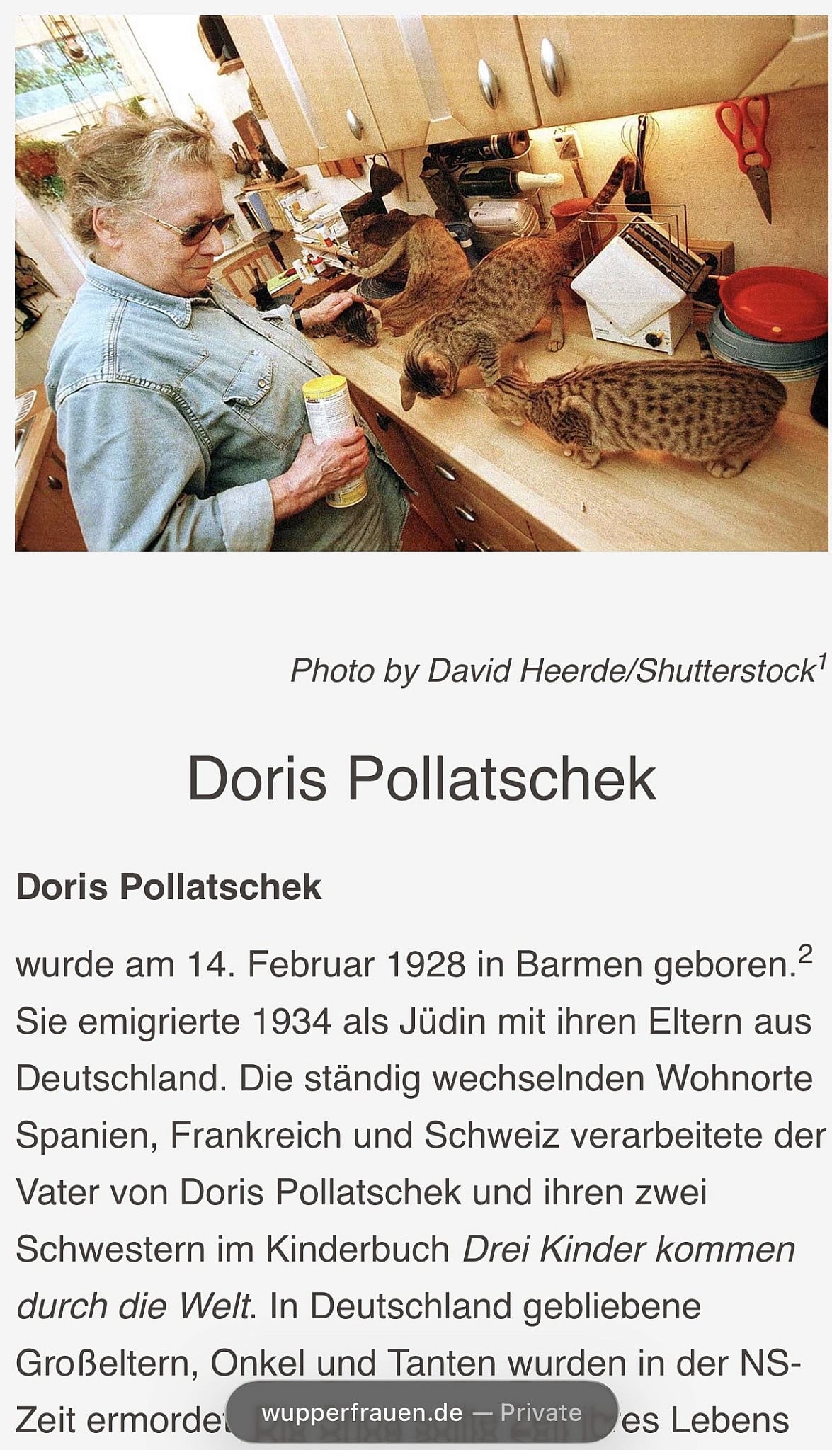 Doris Pollatschek: From Holocaust Memory — The Story of the Kanaani Cat Breed