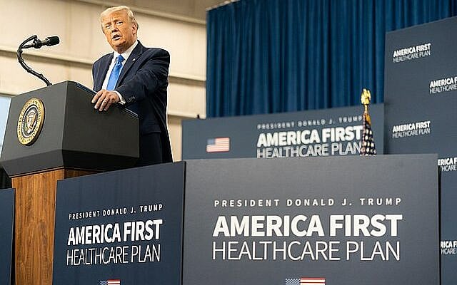 Photo by Shealah Craighead, The White House, public domain, via Wikimedia Commons (file: “President Trump Delivers Remarks on the America First Healthcare Plan (50382649647).jpg”).