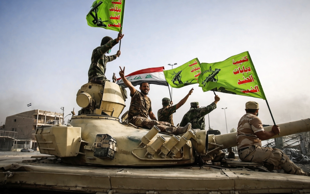 Liberation of Fallujah by Iraqi Armed Forces and The People's Mobilization (Shi'a militias). Mahmoud Hosseini. June 28, 2016. wikimedia common.