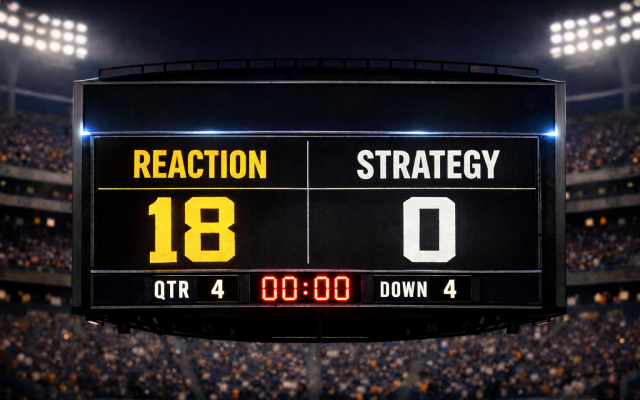 The scoreboard of strategic failure. Image generated by AI.