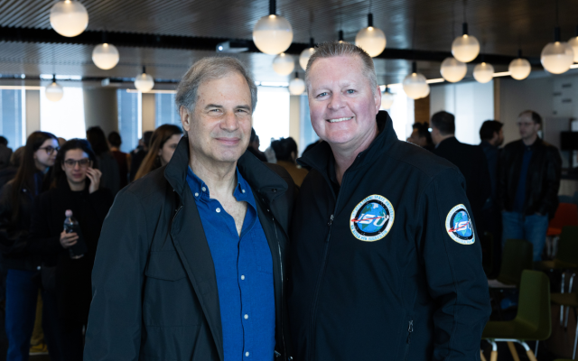 John Wensveen and Eytan Stibbe at one of the Israel Space Week events