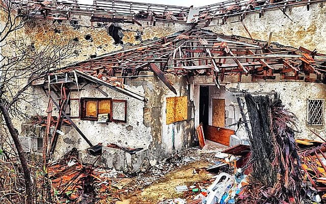 Houses destroyed in wars with Iran in Metula, Israel, courtesy of Wikicommons images