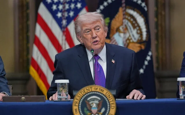 US President Donald Trump speaks during an event about the Ratepayer Protection Pledge, in the Indian Treaty Room of the Eisenhower Executive Office Building on the White House complex, March 4, 2026, in Washington. (AP Photo/Jacquelyn Martin)
