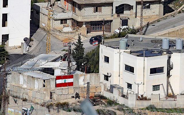 The picture is of south Lebanon in 2011, taken from Israel's most northern point on the border. Despite displays of the Lebanese flag, villages were terrorist enclaves managed by Hezbollah. Today, Israel is confronting Hezbollah head on. Photo by Carrie Hart.