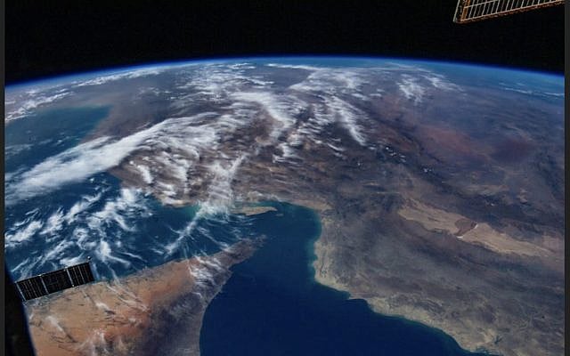 The Strait of Hormuz from space, a deceptively simple view of a global pulse point. Captured from orbit by Eytan Stibbe.