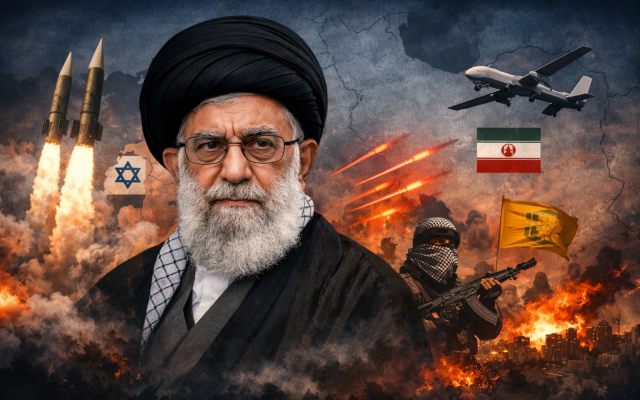 Illustration depicting Iran’s regional network of armed groups and the widening Middle East conflict.
Composite illustration generated with AI and edited by the author using Canva-licensed design elements. Illustration depicting Iran’s regional network of armed groups and the widening Middle East conflict.
Composite illustration generated with AI and edited by the author using Canva-licensed design elements.