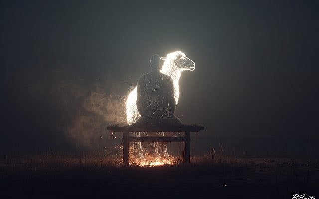 "Man to Lamb" (AI image by author)