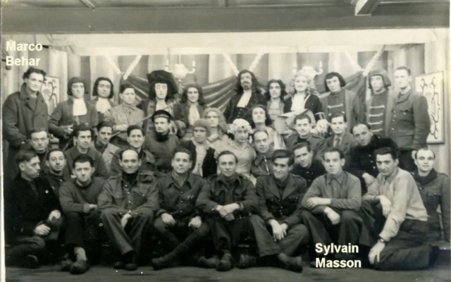 The final scene from Shakespeare’s Hamlet, staged by French POWs at Stalag X-B in northern Germany, 1944. From the album Souvenir de ma Captivité compiled by Sylvain Masson. Image from Janet Brill personal collection.