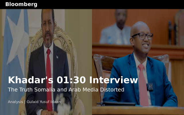 Khadar Hussein Abdi (right) during an official appearance in Somaliland, and Hassan Sheikh Mohamud, president of Somalia, pictured in separate events.