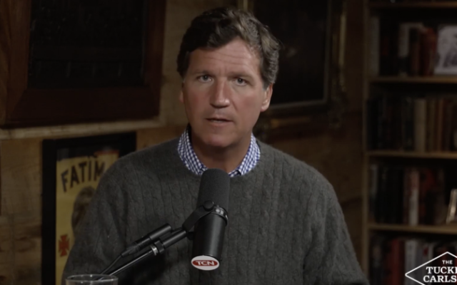 Tucker Carlson on his podcast ranting about Chabad.