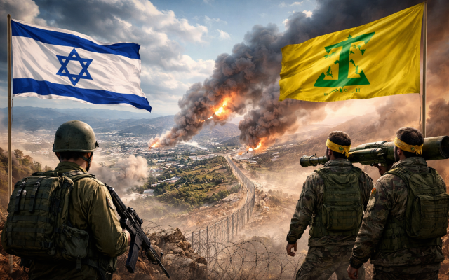 AI-generated image of borderconflict between Israel and Hezbollah