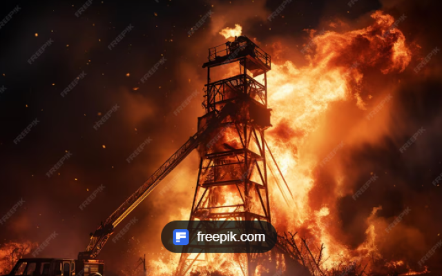 Burning Oil Well