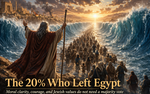 The 20% Who Left Egypt
Moral clarity, courage, and Jewish values do not need a majority vote