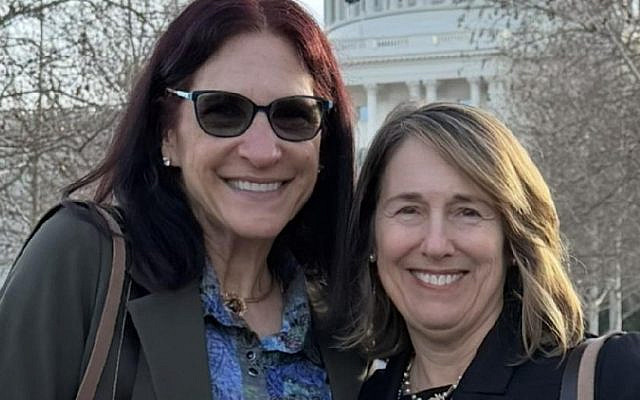 Pictured left to right: Co-Chairs Jill Goldstone and Joyce Laiter at Hadassah's 2026 Day on The Hill Meetings in Washington DC. Photo courtesy of the author.
