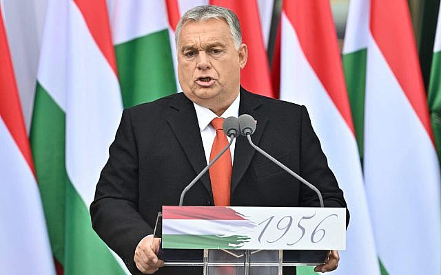 Viktor Orbán at a 1956 Memorial Rally. Via Shutterstock