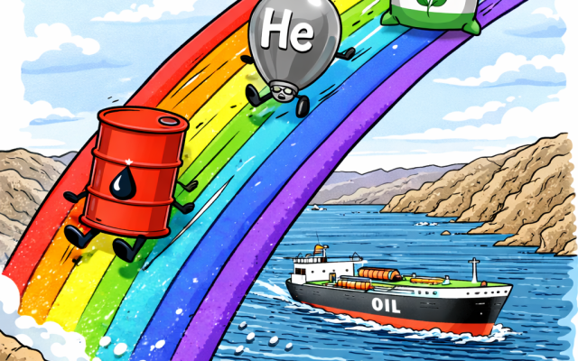 A rainbow of hope over the Strait of Hormuz. (AI)