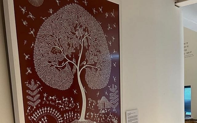 'Tree of Life’ - a tribal artwork from rural India, now displayed at Finchley Reform Synagogue. Artwork via Gabriel Project Mumbai