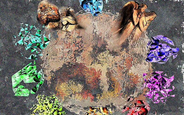 Malkhut Torn Apart; image composed, colorized and modified by the author, all layers obtained from Wikimedia Commons from the image, Blake - Behemoth and Leviathan 1826, in the public domain.