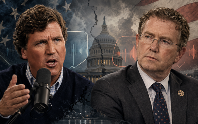 Tucker Carlson and Thomas Massie. AI image created by the author.