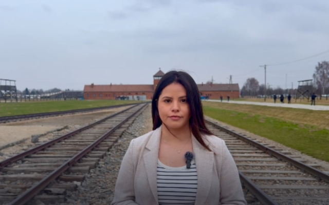 Danna Matheus reporting from Auschwitz-Birkenau Memorial and Museum.
