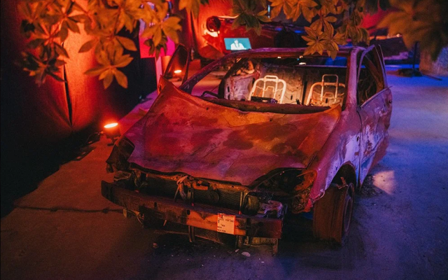 A burned out car from the Nova Festival (c) Nova Exhibition