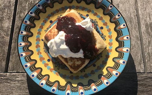 Luscious Shavuot Cheesecake Blintzes photo courtesy of the author.
