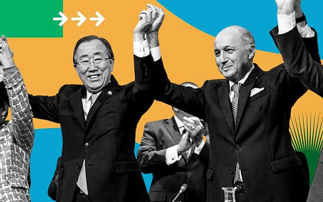 Paris Agreement ‘the ultimate Triumph'
Christiana Figueres, Executive Secretary of the UN Framework Convention on Climate Change; UN Secretary-General Ban Ki-moon; Laurent Fabius, Minister for Foreign Affairs of France and President of the UN Climate Change Conference in Paris (COP21); and François Hollande, President of France celebrate after the historic adoption of Paris Agreement on climate change.