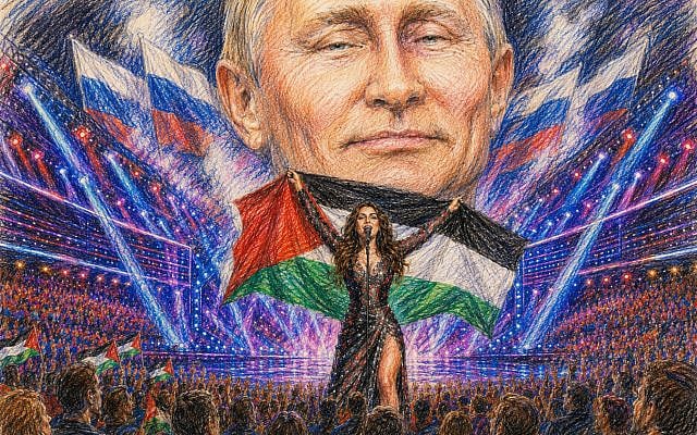 “Free Palestine” as Russia’s Weapon: From the River to the Kremlin. The illustration was created using AI.