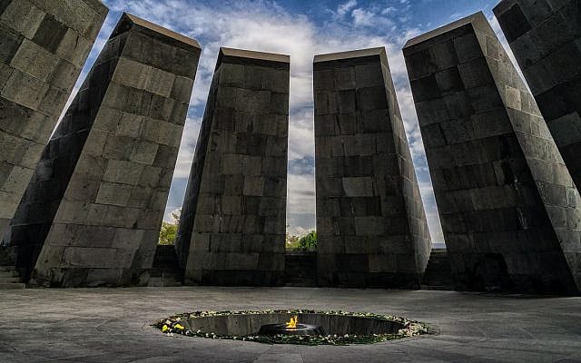 Memorial to the Armenian Genocide in Yerevan, Armenia.