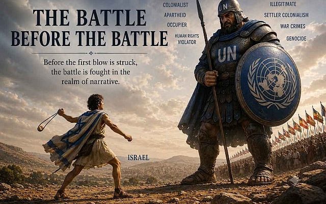 David vs. Goliath: The Battle Begins. Long before the first blow is struck, the battle is fought in the realm of narrative. Image © Ivan Bassov, 2026. Licensed under CC BY 4.0.