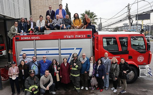 Visiting the Bomba Israel firefighting unit of Jewish volunteers in Santiago de Chile.
