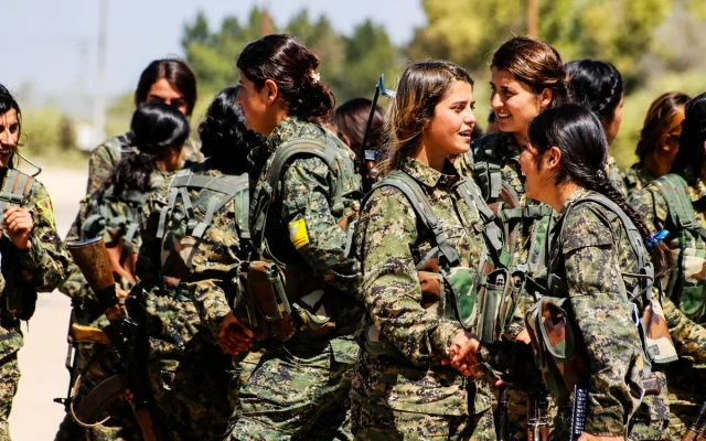 Kurdish YPG fighters, 2016. Photo by Kurdishstruggle, via Wikimedia Commons. Licensed under Creative Commons Attribution 2.0 Generic, CC BY 2.0.