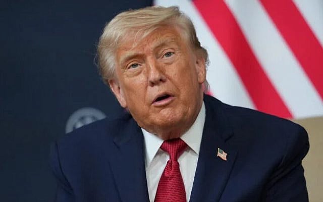 US President Donald Trump on the sidelines of the G7 summit, June 17, 2026, in Evian-les-Bains, France. (AP Photo/Julia Demaree Nikhinson)