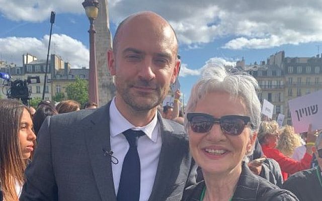 Susie Becher, communications director of the Policy Working Group, with French Foreign Minister Jean-Noël Barrot in Paris on June 12, 2026 (Photo: Hanan Alsanah) Susie Becher, communications director of the Policy Working Group, with French Foreign Minister Jean-Noël Barrot in Paris on June 12, 2026 (Photo: Hanan Alsanah)
