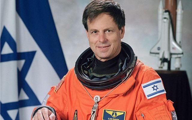 Ilan Ramon, November 2001, NASA, https://science.ksc.nasa.gov/shuttle/missions/sts-107/images/high/KSC-02PP-0490.jpg, https://commons.wikimedia.org/wiki/File:Ilan_Ramon,_NASA_photo_portrait_in_orange_suit.jpg, cropped