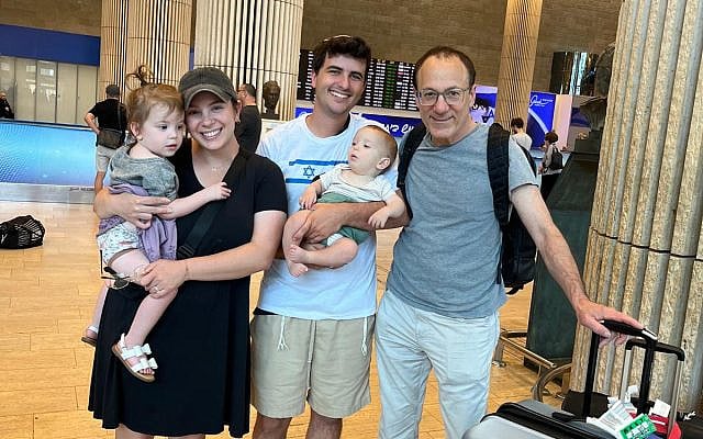 July 8, 2025, my daughter and family greet me at Ben-Gurion Airport.