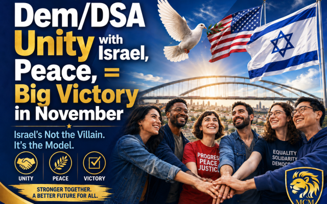 Imagine the difference if the DSA dropped the hate and recognized that much of the society it wants for America has already been achieved in Israel: a strong democracy, universal health care, education beginning at age three, labor protections, public investment, social supports, and one of the world’s most innovative start-up economies.

Israel is not the villain of the progressive story. It is the model.

Democrats and the DSA have far more in common than what separates us. We can fight Trump, win in November, pursue domestic progress, and work toward a Middle East built on partnership rather than permanent conflict.