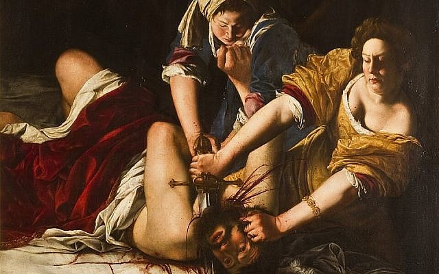 Artemisia Gentileschi, Judith Slaying Holofernes, c. 1620, oil on canvas, Uffizi Galleries, Florence. Source: Wikipedia. Artemisia's Judith is neither passive nor decorative: she leans into the act with force, concentration, and resolve, embodying a woman's refusal to be silenced, erased, or denied possession of her own truth.