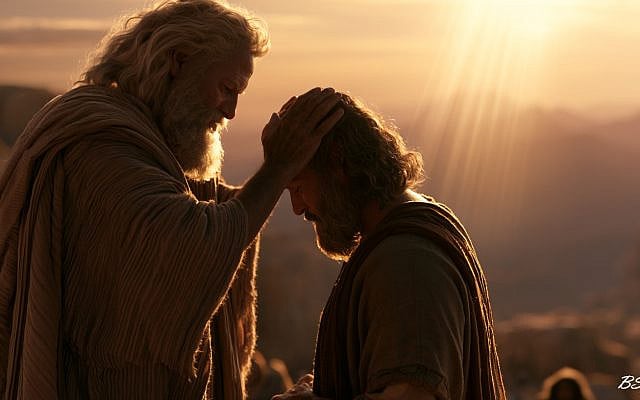 "Moses Ordaining Joshua" (AI image by author)