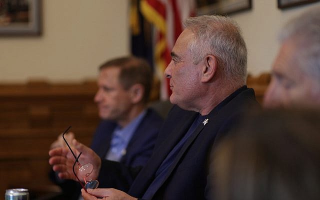 Dennis Trinkle, President & CEO of TechIndiana, and Dr. Ronen Hoffman, President of the EIS Council, lead discussions during the June 5 Indiana ⇄ Israel resilience working session at the Indiana Statehouse. The convening laid the groundwork for the partnership later formalized in Israel.